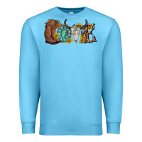 Ocean Blue western love bull skull with gemstone and sunflowe Premium Sweatshirt - texasbilliewilder