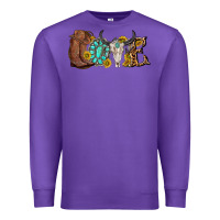 Purple western love bull skull with gemstone and sunflowe Premium Sweatshirt - texasbilliewilder