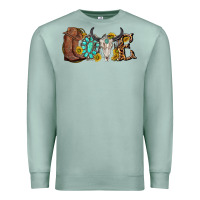 Seafoam western love bull skull with gemstone and sunflowe Premium Sweatshirt - texasbilliewilder
