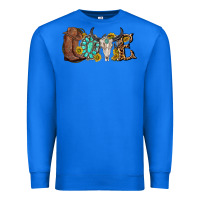 True Royal western love bull skull with gemstone and sunflowe Premium Sweatshirt - texasbilliewilder