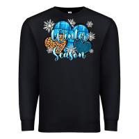 Black snow hearts winter season Premium Sweatshirt - Zillion Design Studio