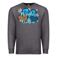 Charcoal Heather snow hearts winter season Premium Sweatshirt - Zillion Design Studio
