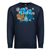 Navy snow hearts winter season Premium Sweatshirt - Zillion Design Studio