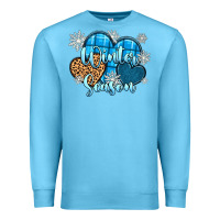 Ocean Blue snow hearts winter season Premium Sweatshirt - Zillion Design Studio