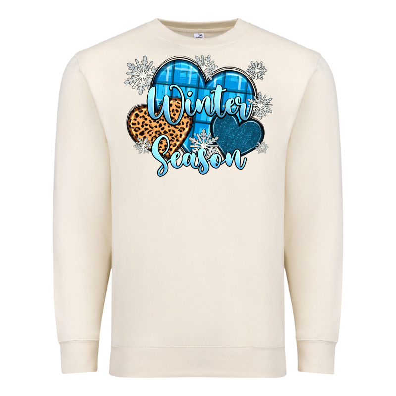 Snow Hearts Winter Season Premium Sweatshirt by Zillion Design Studio | Teevron