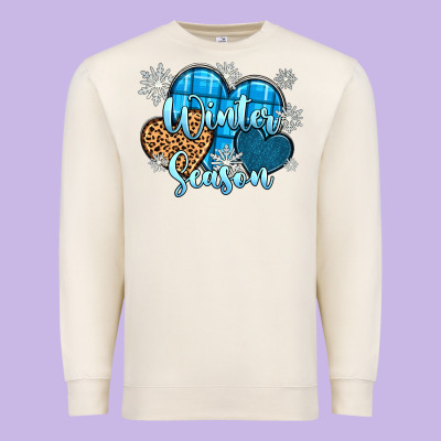 Snow Hearts Winter Season Premium Sweatshirt Designed By Zillion Design Studio