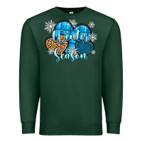 Sports Green snow hearts winter season Premium Sweatshirt - Zillion Design Studio