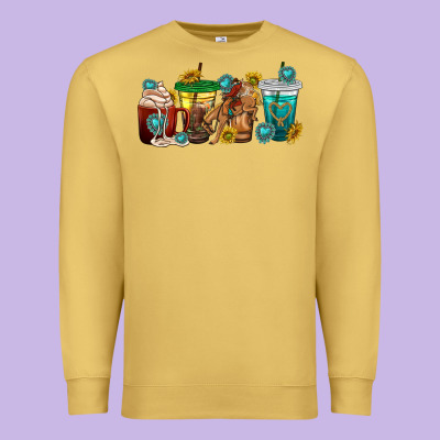 Premium Sweatshirt western rodeo coffee cup