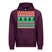 Mauve Wine christmas trees hand drawn seamless pattern Urban Hoodie - BundleAndBundleShop