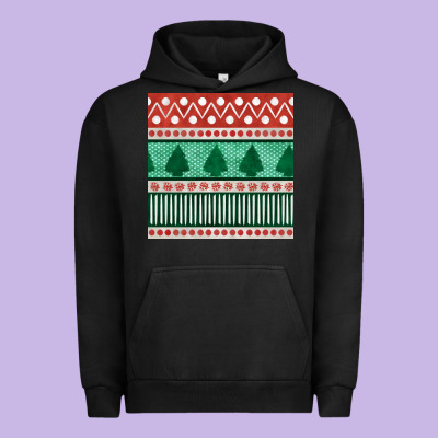 Christmas Trees Hand Drawn Seamless Pattern Urban Hoodie Designed By Bundleandbundleshop
