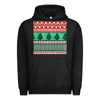 Pigment Black christmas trees hand drawn seamless pattern Urban Hoodie - BundleAndBundleShop
