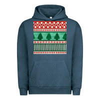 Pigment Midnight Navy christmas trees hand drawn seamless pattern Urban Hoodie - BundleAndBundleShop