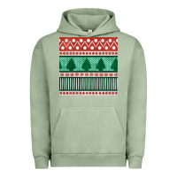 Pigment Oil Green christmas trees hand drawn seamless pattern Urban Hoodie - BundleAndBundleShop