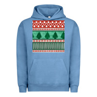 Pigment Pebble Blue christmas trees hand drawn seamless pattern Urban Hoodie - BundleAndBundleShop