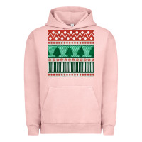 Pigment Salmon christmas trees hand drawn seamless pattern Urban Hoodie - BundleAndBundleShop