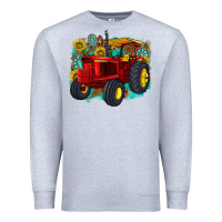 Heather Grey western tractor Premium Sweatshirt - texasbilliewilder