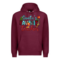 Burgundy santa s favorite teacher Premium Hoodie - JahusDesignShop