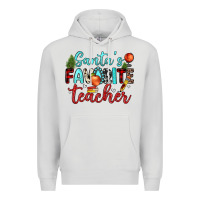 Dove Grey santa s favorite teacher Premium Hoodie - JahusDesignShop
