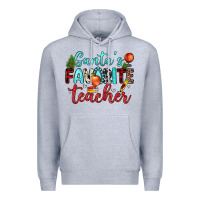 Heather Grey santa s favorite teacher Premium Hoodie - JahusDesignShop