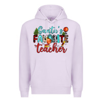 Lilac santa s favorite teacher Premium Hoodie - JahusDesignShop