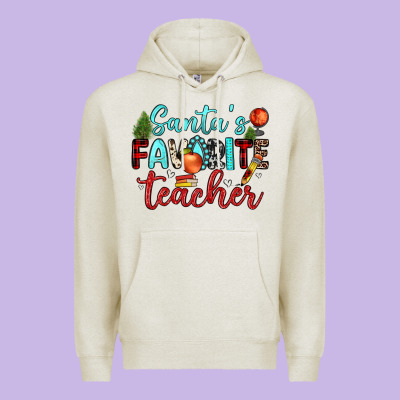 Santa S Favorite Teacher Premium Hoodie Designed By Jahusdesignshop