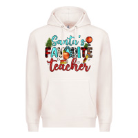Pale Pink santa s favorite teacher Premium Hoodie - JahusDesignShop