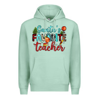 Seafoam santa s favorite teacher Premium Hoodie - JahusDesignShop