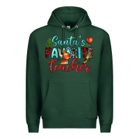 Sports Green santa s favorite teacher Premium Hoodie - JahusDesignShop