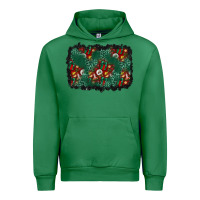 Emerald christmas gift box and leopard background Urban Hoodie - BundleAndBundleShop
