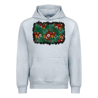 Heather Grey christmas gift box and leopard background Urban Hoodie - BundleAndBundleShop