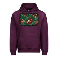 Mauve Wine christmas gift box and leopard background Urban Hoodie - BundleAndBundleShop