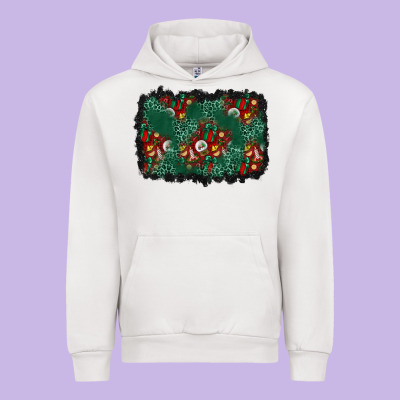 Christmas Gift Box And Leopard Background Urban Hoodie Designed By Bundleandbundleshop