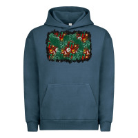 Pigment Midnight Navy christmas gift box and leopard background Urban Hoodie - BundleAndBundleShop