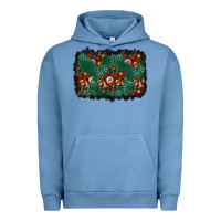 Pigment Pebble Blue christmas gift box and leopard background Urban Hoodie - BundleAndBundleShop