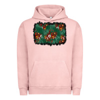 Pigment Salmon christmas gift box and leopard background Urban Hoodie - BundleAndBundleShop