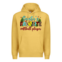 Antique Gold santa s favorite softball player Premium Hoodie - JahusDesignShop