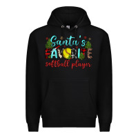 Black santa s favorite softball player Premium Hoodie - JahusDesignShop