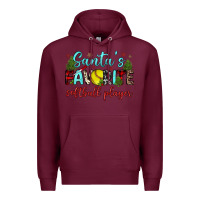 Burgundy santa s favorite softball player Premium Hoodie - JahusDesignShop