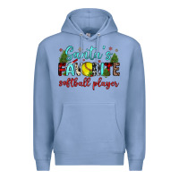 Colony Blue santa s favorite softball player Premium Hoodie - JahusDesignShop