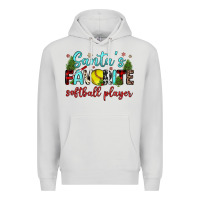 Dove Grey santa s favorite softball player Premium Hoodie - JahusDesignShop