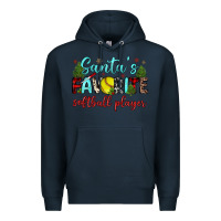 Navy santa s favorite softball player Premium Hoodie - JahusDesignShop