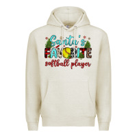 Oatmeal Heather santa s favorite softball player Premium Hoodie - JahusDesignShop