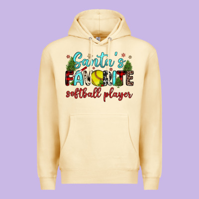 Santa S Favorite Softball Player Premium Hoodie Designed By Jahusdesignshop