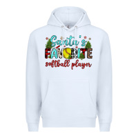 White santa s favorite softball player Premium Hoodie - JahusDesignShop