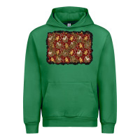Emerald christmas gingerbread man and house background Urban Hoodie - BundleAndBundleShop