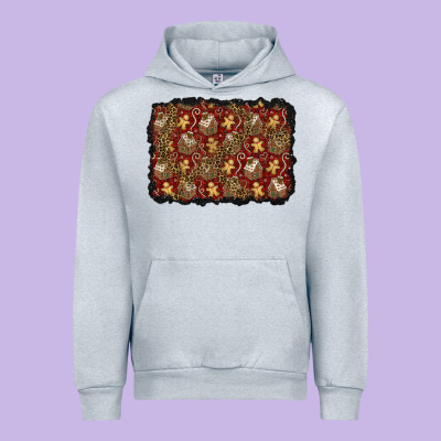Christmas Gingerbread Man And House Background Urban Hoodie Designed By Bundleandbundleshop