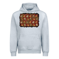Heather Grey christmas gingerbread man and house background Urban Hoodie - BundleAndBundleShop