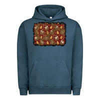 Pigment Midnight Navy christmas gingerbread man and house background Urban Hoodie - BundleAndBundleShop