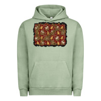 Pigment Oil Green christmas gingerbread man and house background Urban Hoodie - BundleAndBundleShop