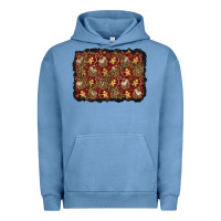 Pigment Pebble Blue christmas gingerbread man and house background Urban Hoodie - BundleAndBundleShop